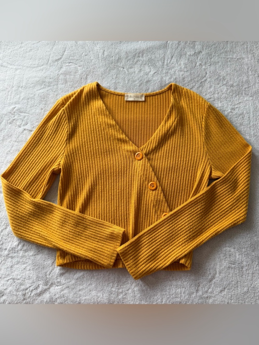Altar’d State Yellow Cardigan Cropped long sleeve top